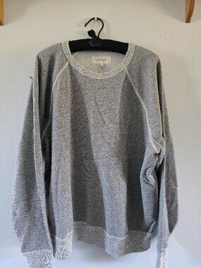 THE GREAT. Distressed Heather Raglan Sleeve Sweatshirt size 3
